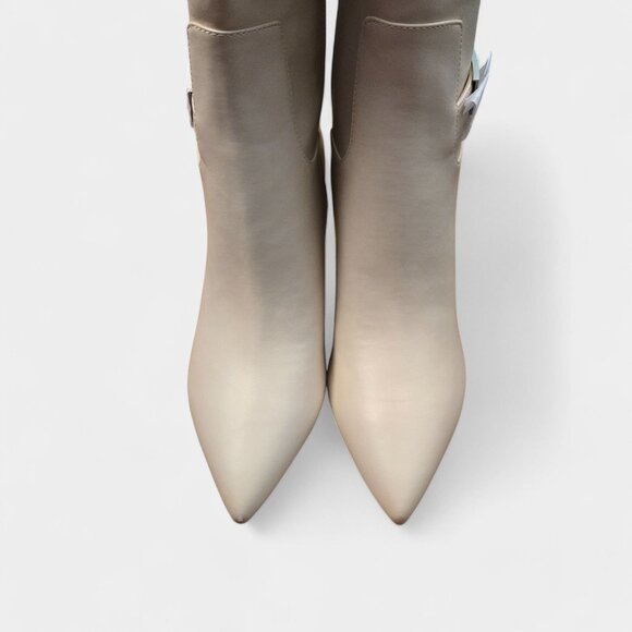 Calvin Klein Jeora Faux Leather Tall High Heel Dress Boots Light Natural 8M NWB - Picture 3 of 11